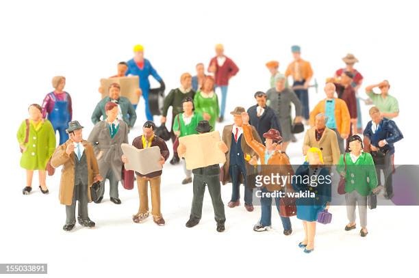 little people crowd figurines - figurine bildbanksfoton och bilder