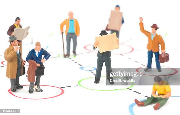 social media people standing in circles - miniature painting stock pictures, royalty-free photos & images