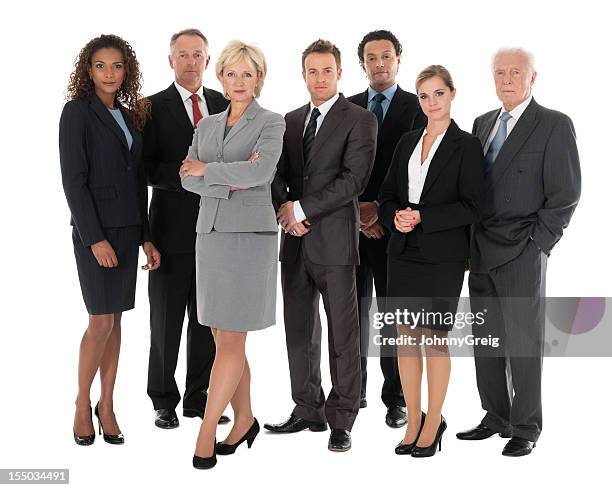 diverse business team - isolated - business people on white background stock pictures, royalty-free photos & images