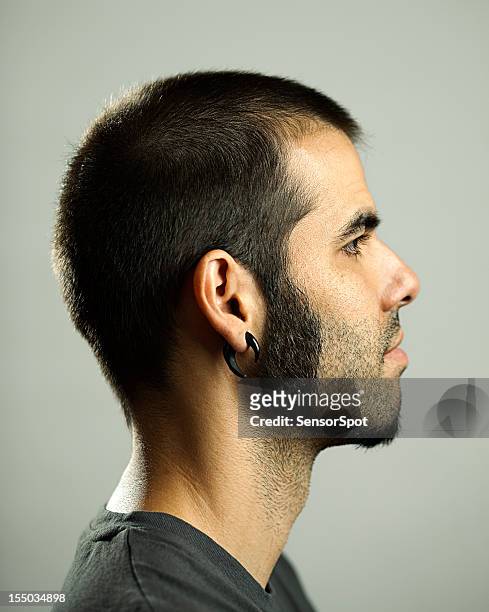 real man profile - sideburn stock pictures, royalty-free photos & images