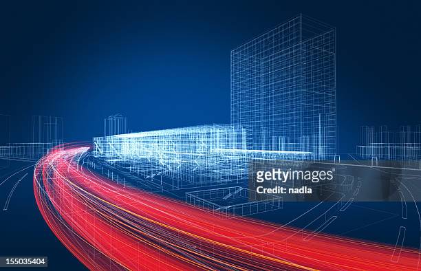 3d architecture abstract - drawing activity stock pictures, royalty-free photos & images