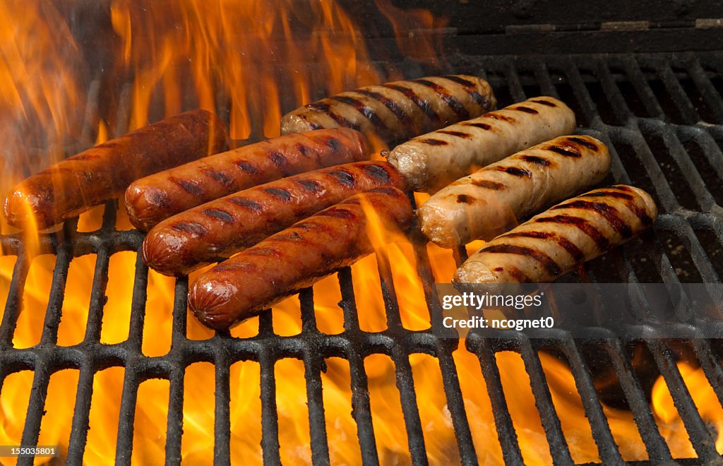 Brats and hot dogs
