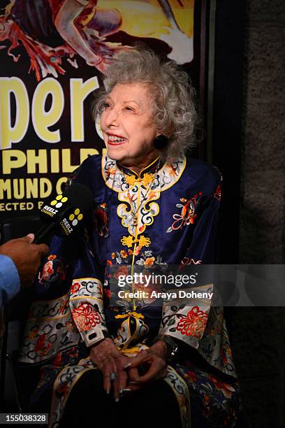 Carla Laemmle attends The Academy of Motion Picture Arts and Sciences' screening of 'The Phantom Of The Opera' at AMPAS Samuel Goldwyn Theater on...