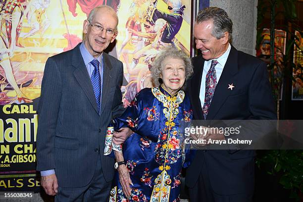 Kevin Brownlow, Carla Laemmle and Ron Chaney attend The Academy of Motion Picture Arts and Sciences' screening of 'The Phantom Of The Opera' at AMPAS...