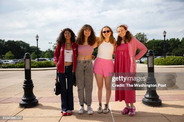 Students from the University of Pennsylvania Cynthia Schneider Olivia M. Cecilia Duncan and Lila DiMasi, 20 pose for a photo after attending the...