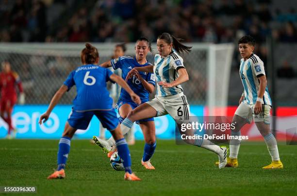 Aldana Cometti of Argentina controls the ball during the FIFA Women's World Cup Australia & New Zealand 2023 Group G match between Italy and...