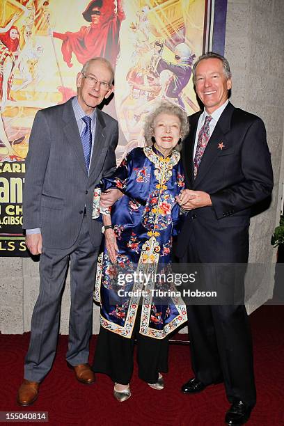 Kevin Brownlow, Carla Laemmle and Ron Chaney attend The Academy of Motion Picture Arts and Sciences' screening of 'The Phantom Of The Opera' at AMPAS...