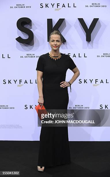 German actress Claudia Michelsen poses as she arrives for the German premiere of the new James Bond movie "Skyfall" in Berlin on October 30, 2012....