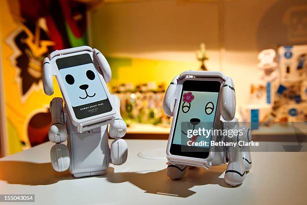 Bandai, makers of the Tamagotchi pet show, display their new Tec Pet iphone dog at the Toy Retailers Association's annual 'Dream Toys' fair on...