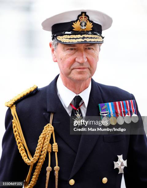 Vice Admiral Sir Timothy Laurence attends a Service of Thanksgiving for Admiral The Lord Boyce at Westminster Abbey on July 13, 2023 in London,...