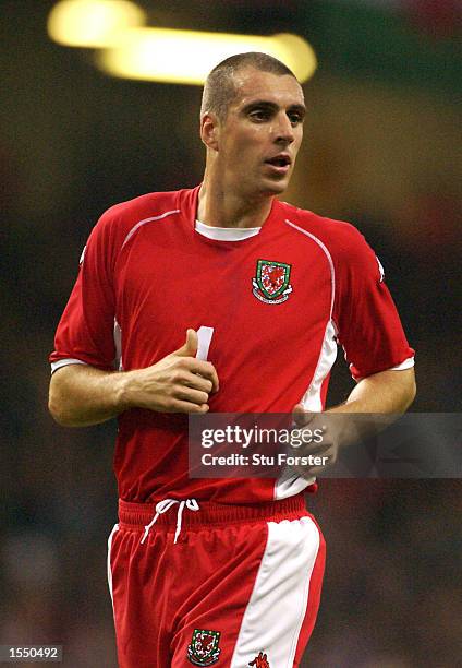 Andy Melville of Wales in action during the 2004 European Champioship Group 9 Qualifying match between Wales and Italy on October 16, 2002 played at...