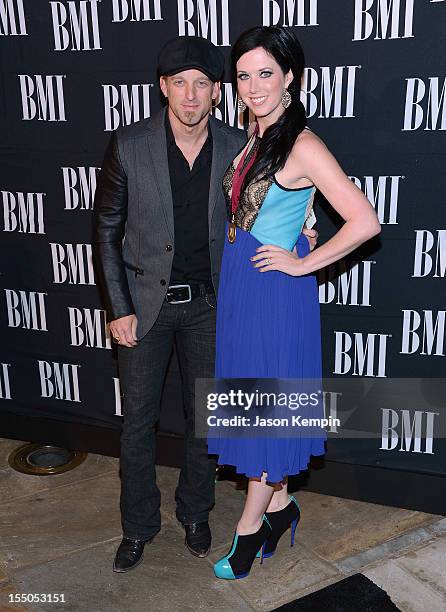 Keifer Thompson and Shawna Thompson of the band Thompson Square attend the 60th Annual BMI Country Awards at BMI on October 30, 2012 in Nashville,...