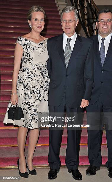 Princess Mathilde and Prince Philippe of Belgium at Theatre des Champs-Elysees on October 31, 2012 in Paris, France.