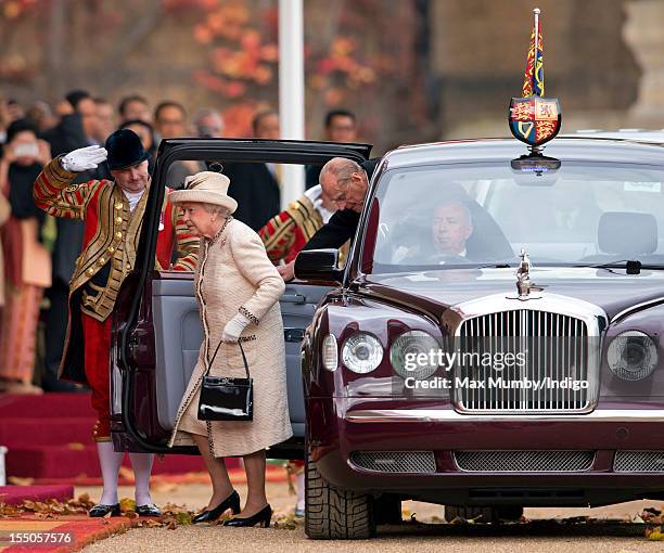 Queen Elizabeth II and Prince Philip, Duke of Edinburgh attend the ceremonial welcome for the President of the Republic of Indonesia at Horse Guards...