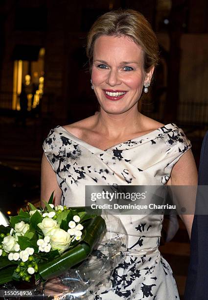 Princess Mathilde of Belgium attends the Liege a Paris concert at Theatre des Champs-Elysees on October 31, 2012 in Paris, France.