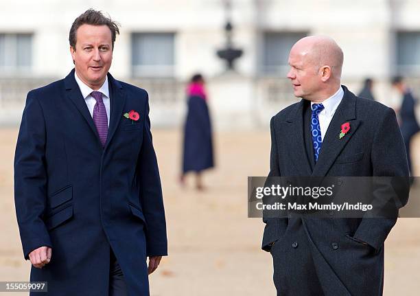 Prime Minister David Cameron and Foreign Secretary William Hague attend the ceremonial welcome for the President of the Republic of Indonesia at...