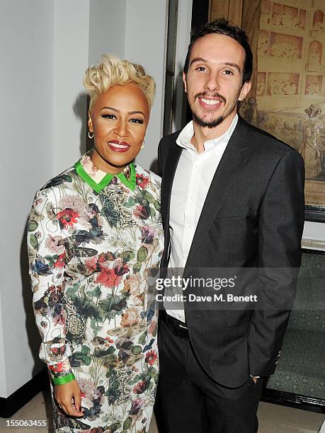 Emeli Sande and Adam Gouraguine attend the Harper's Bazaar Women of the Year Awards 2012, in association with Estee Lauder, Harrods and Tiffany &...