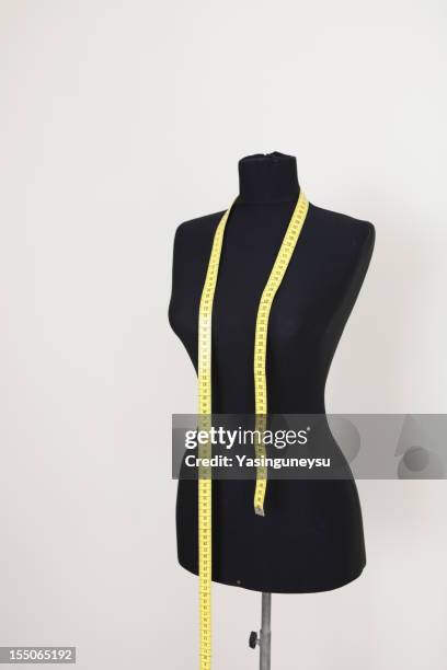 sewing mannequin and tape measure - dressmakers model stock pictures, royalty-free photos & images