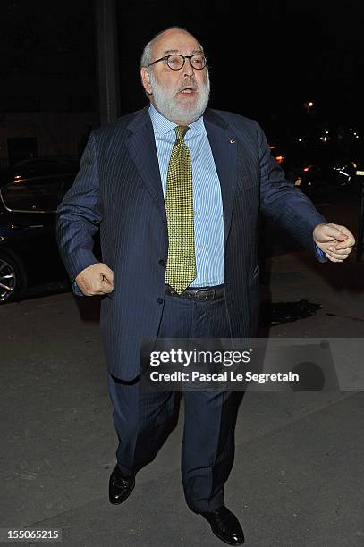 Giovanni Caracciolo di Vietri, Italy's ambassador to France, arrives at Theatre des Champs-Elysees to attend the 'Liege A Paris' Concert performed by...