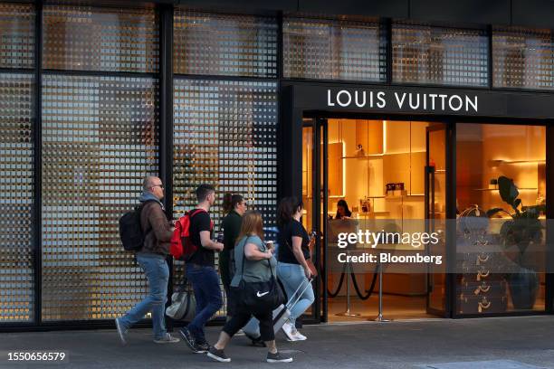 Louis Vuitton store in the central business district in Perth, Australia, on Sunday, July 23, 2023. Australia is scheduled to release second-quarter...