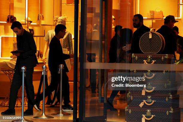 Louis Vuitton store in the central business district in Perth, Australia, on Sunday, July 23, 2023. Australia is scheduled to release second-quarter...