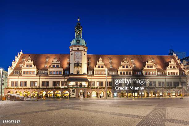 old city hall leipzig altes rathaus sachsen, deutschland - turmuhr stock-fotos und bilder
