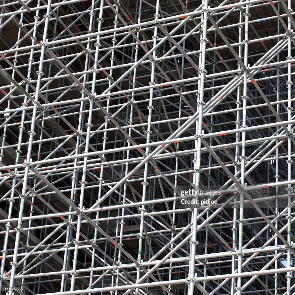 Scaffolding in front of  office building