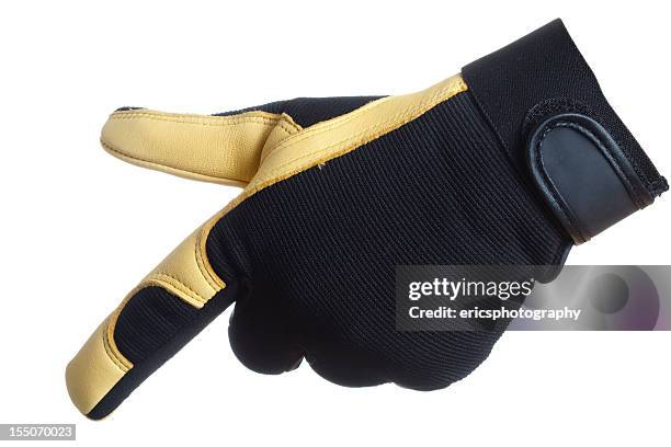 指を指す - 保護用手袋 ストックフォトと画像