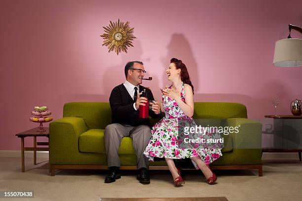 1950's lovers - pink tv stock pictures, royalty-free photos & images