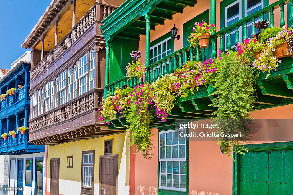 Colorful balconies in Santa Cruz de la Palma