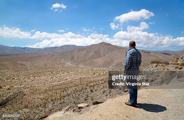 man in the desert anza borrego national park - anza national park photos et images de collection