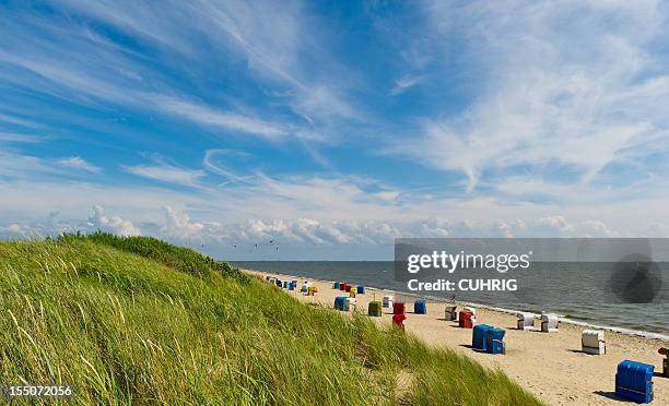 foehr northsea strand auf der insel - insel föhr stock-fotos und bilder