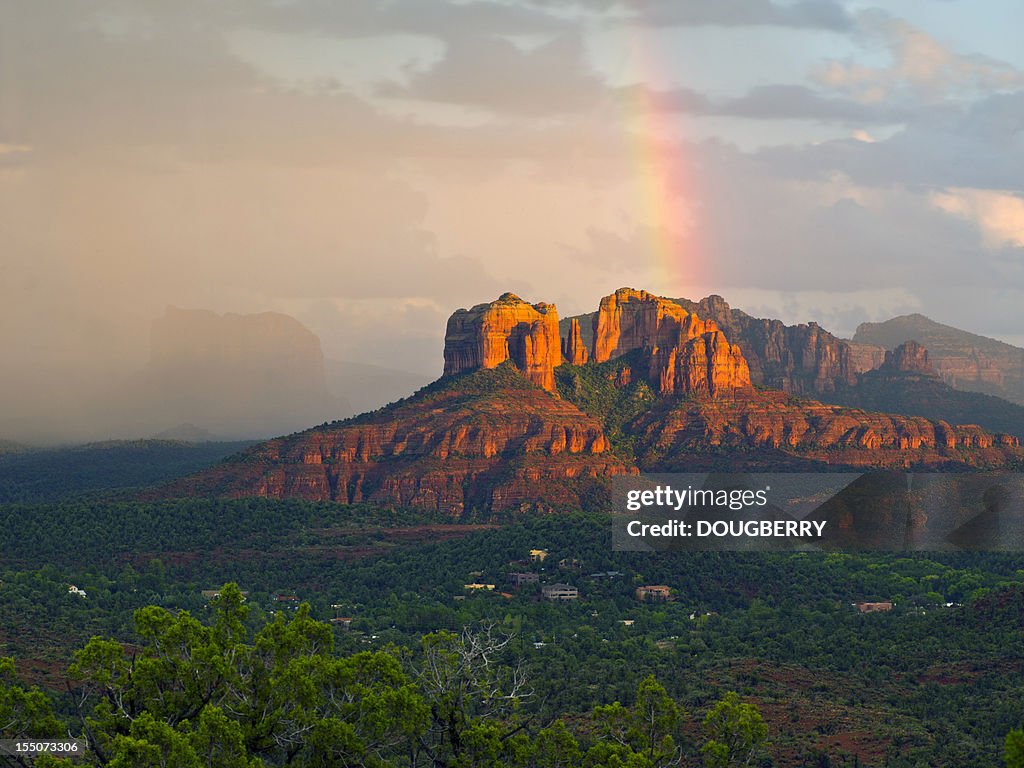 Rainbow over Arizona Scenery