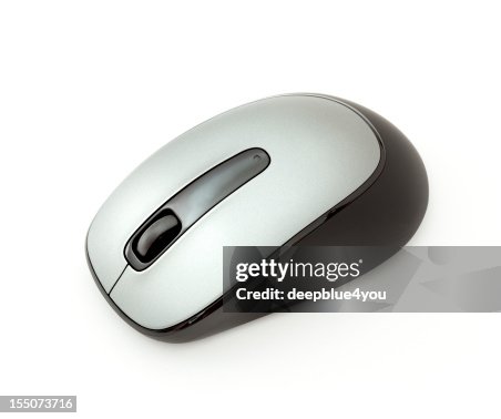 Modern silver grey pc mouse isolated on white Modern silver grey pc mouse isolated on white