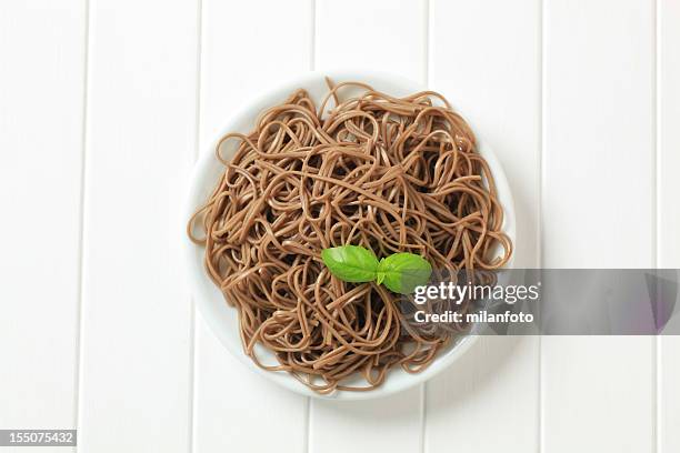 soba noodles - soba stock pictures, royalty-free photos & images