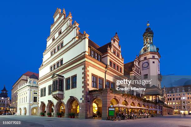 altes rathaus old city hall leipzig sachsen, deutschland - turmuhr stock-fotos und bilder