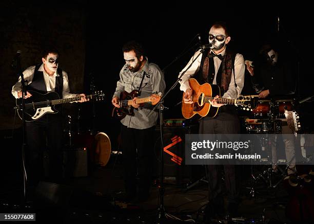 VadoInMessico perform at the opening of Wahaca Presents Day of the Dead at the Old Vic Tunnels on October 31, 2012 in London, England. The four day...