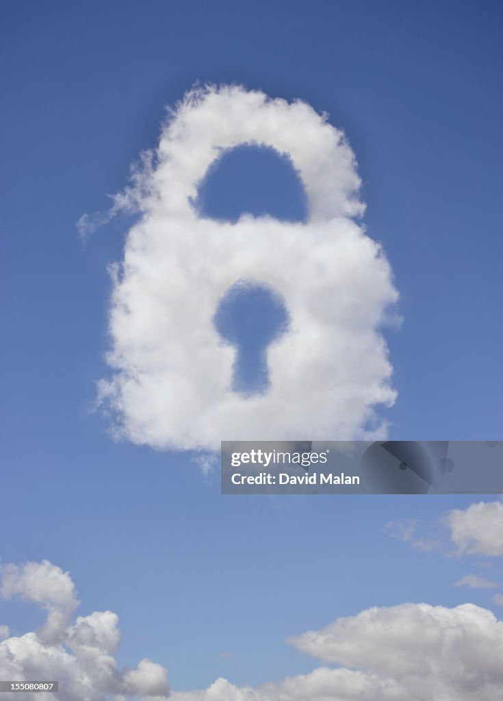 A padlock shaped cloud.