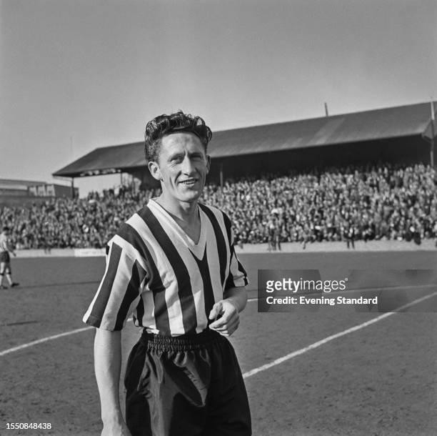 English footballer Bobby Howfield, a forward with Watford FC, on the day of a match in Watford, Hertfordshire, February 28th 1959. Watford are...