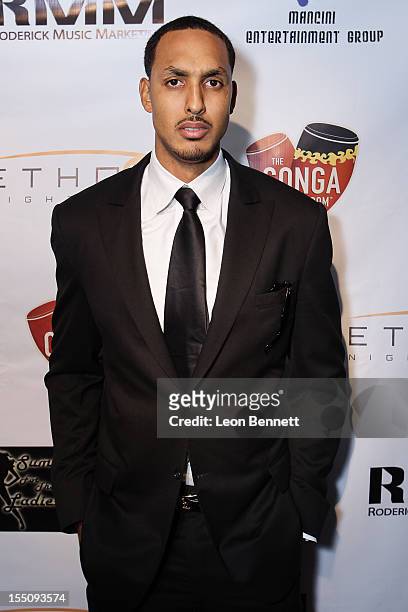 Ryan Hollins arrives at the Los Angeles Clipper Matt Barnes' "Welcome Back To LA" Post-Game Halloween Party at The Conga Room at L.A. Live on October...