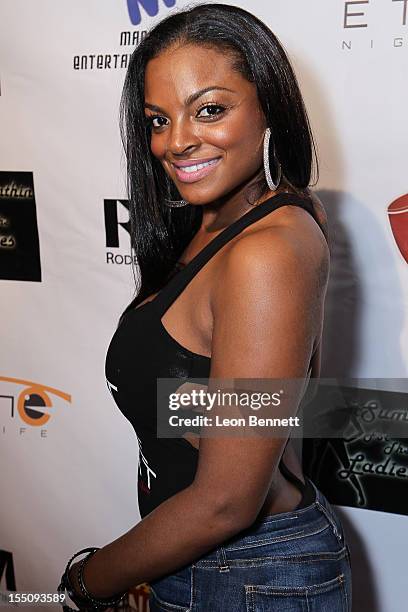 Brooke Bailey arrives at the Los Angeles Clipper Matt Barnes' "Welcome Back To LA" Post-Game Halloween Party at The Conga Room at L.A. Live on...