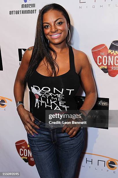 Brooke Bailey arrives at the Los Angeles Clipper Matt Barnes' "Welcome Back To LA" Post-Game Halloween Party at The Conga Room at L.A. Live on...