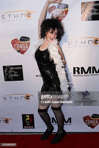 Malerie Bickhart arrives at the Los Angeles Clipper Matt Barnes' "Welcome Back To LA" Post-Game Halloween Party at The Conga Room at L.A. Live on...