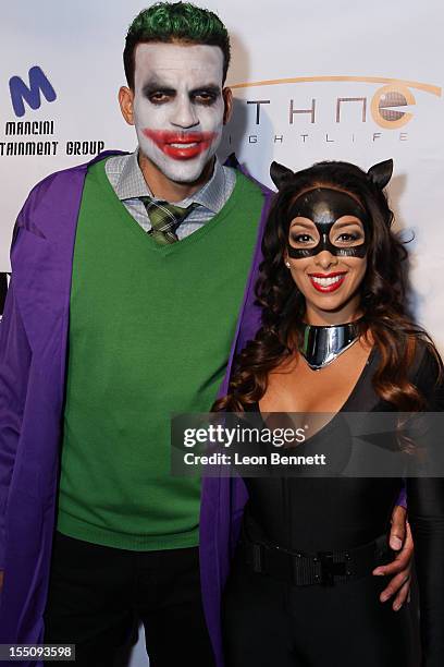 Matt Barnes and Gloria Govan arrives at the Los Angeles Clipper Matt Barnes' "Welcome Back To LA" Post-Game Halloween Party at The Conga Room at L.A....