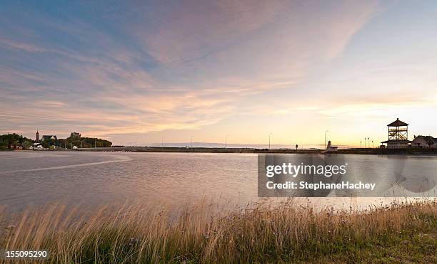 bathurst waterfront sunrise - new brunswick canada stock pictures, royalty-free photos & images