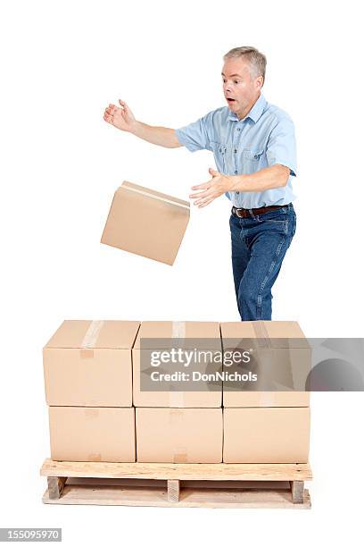 shipping accident - drop box stock pictures, royalty-free photos & images
