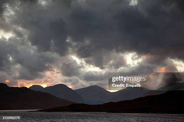 dramatic skies over loch arklet. - the trossachs stock pictures, royalty-free photos & images