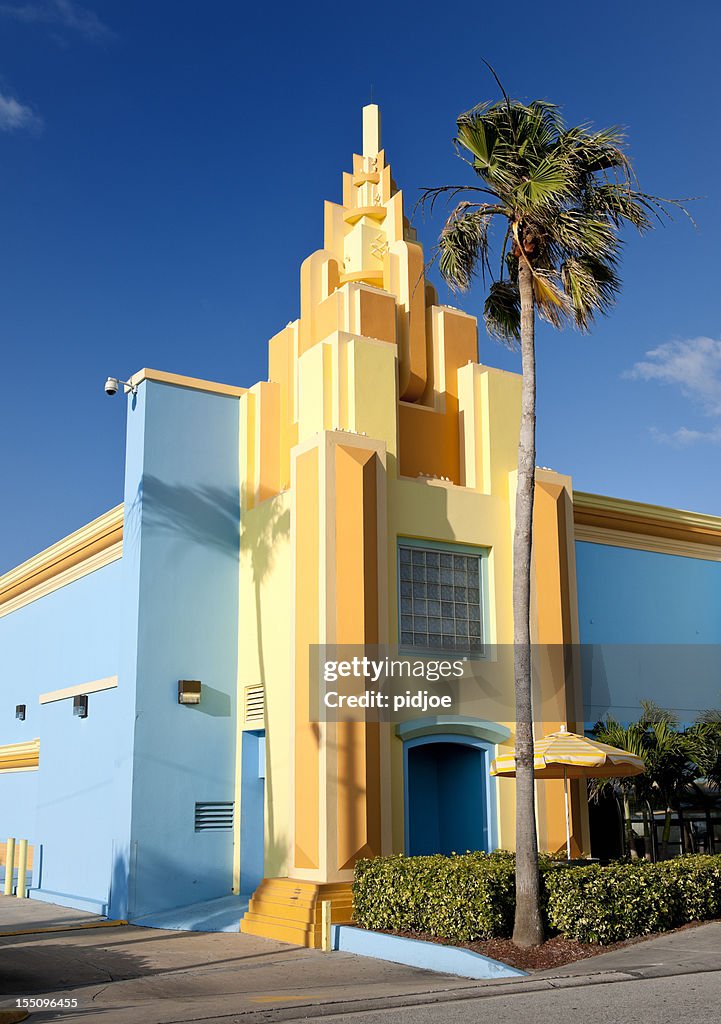 Colorful painted Art Deco house Florida