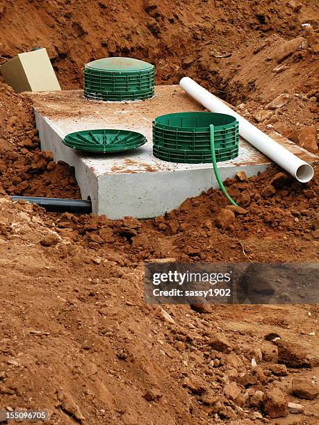 septic tank system - septic tank stock pictures, royalty-free photos & images