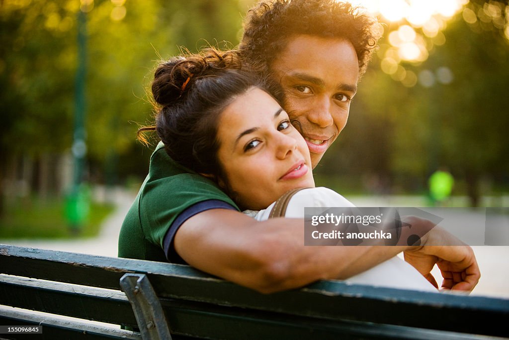 Young Italian Couple relaxing in park